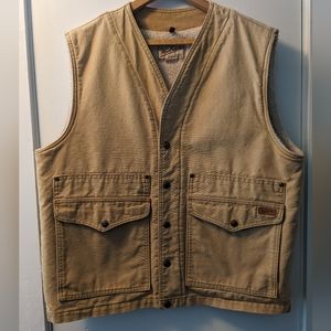 Woolrich Vintage Canvas Rancher Work Vest with Sherpa Lining. Men's Large.